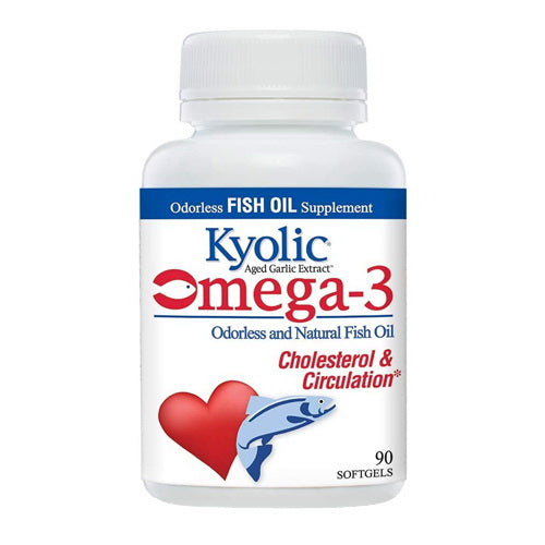 Kyolic Aged Garlic Extract Omega 3 Cholesterol and Circulation Softgels, 90 Ea