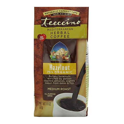 Teeccino Mediterranean Herbal Coffee Hazelnut, Medium Roast, 11 Oz