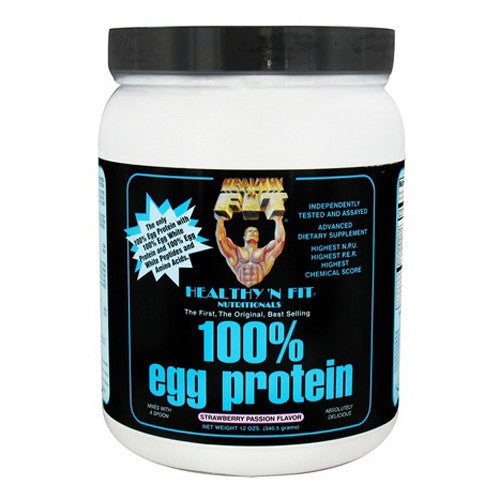 Healthy N Fit 100% Egg Protein Strawberry Passion Supplement Powder, 12 Oz