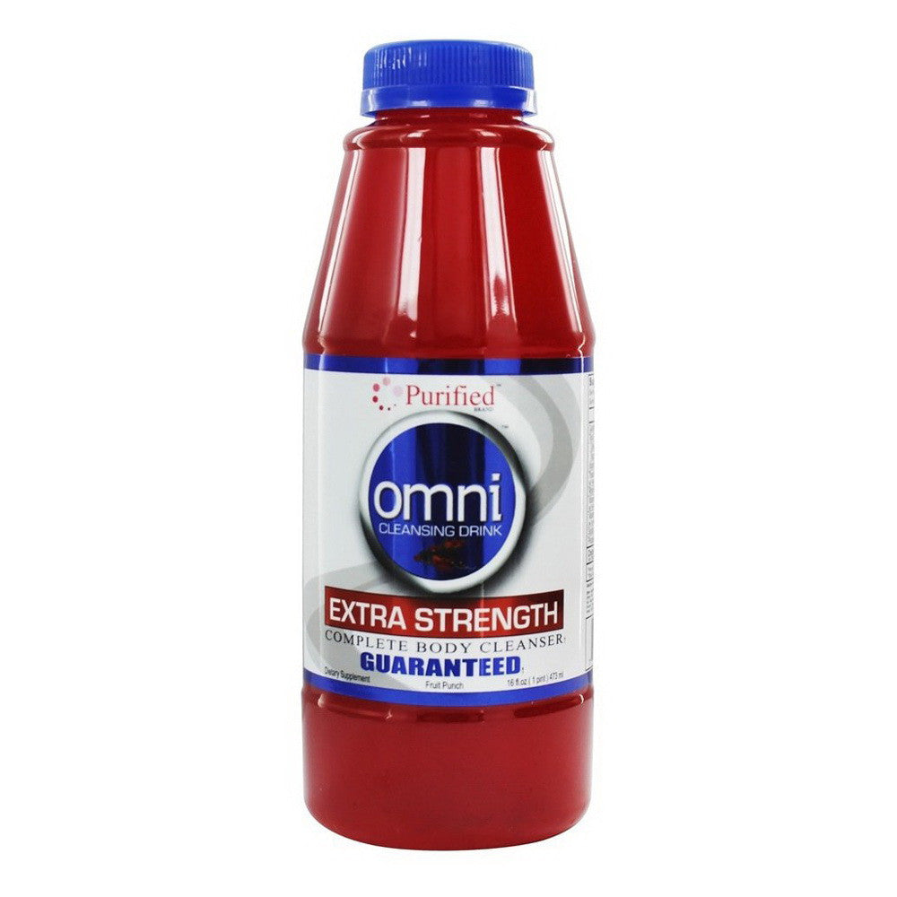Purified Brand Omni Cleansing Drink Extra Strength Complete Body Cleanser, Fruit Punch, 16 Oz