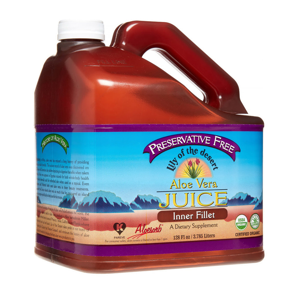 Lily of the Desert Organic Aloe Vera Juice Inner Fillet, 128 Oz