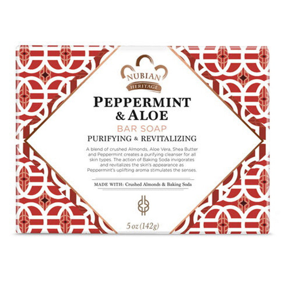 Nubian Heritage Peppermint And Aloe Bar Soap, 5 Oz