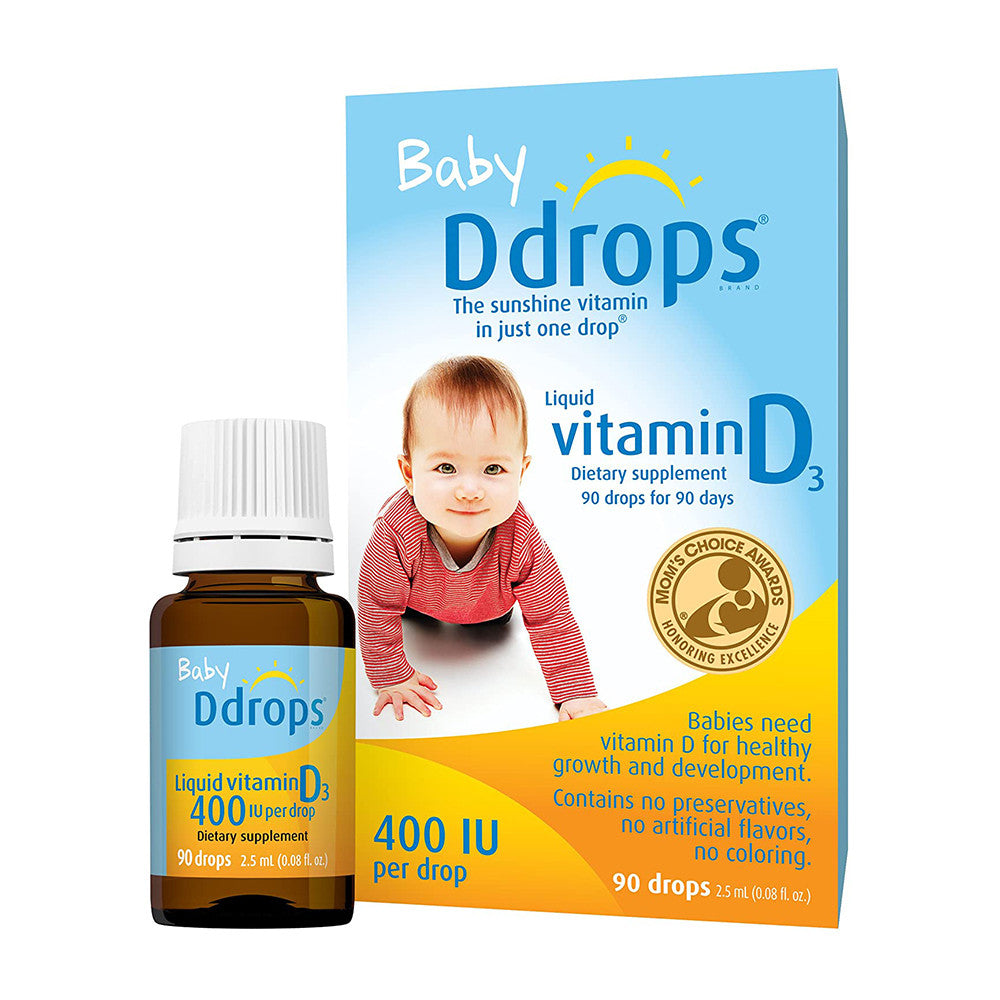 Ddrops Liquid Vitamin D3 400 Iu Drops For Infants - 0.08 Oz, 90 Drops