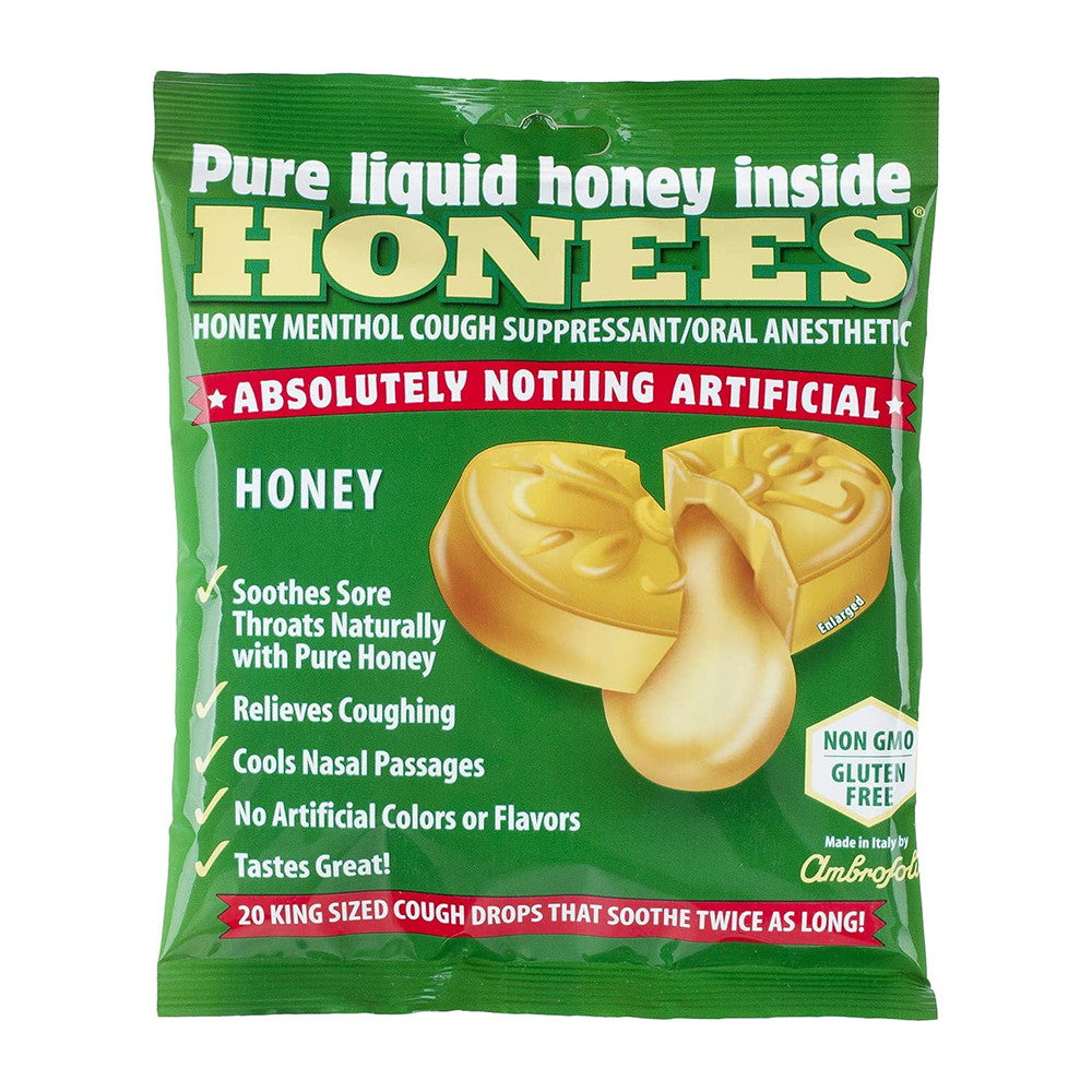 Honees Original Honey Menthol Cough Drops, 20 Ea