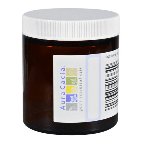 Amber Wide Mouth Glass Jar With Writable Label By Aura Cacia, 4 Oz