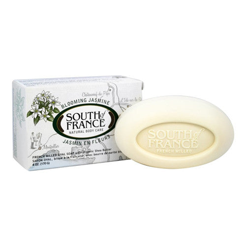 South of France Blooming Jasmine French Milled Vegetable Oval Bar Soap With Organic Shea Butter, 6 Oz