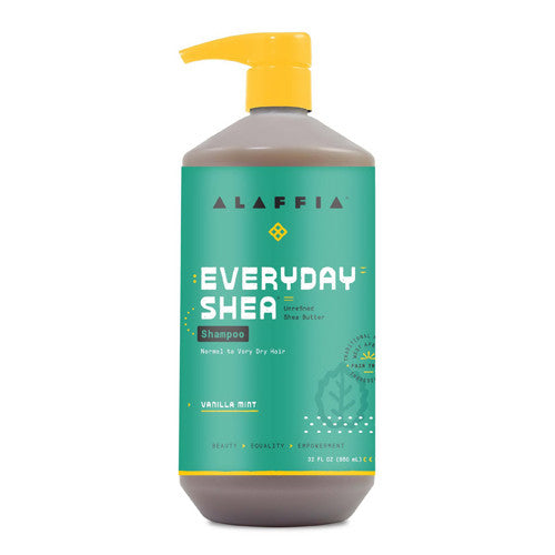 Alaffia Everyday Shea Vanilla Mint Moisturizing Hair Shampoo, 32 Oz