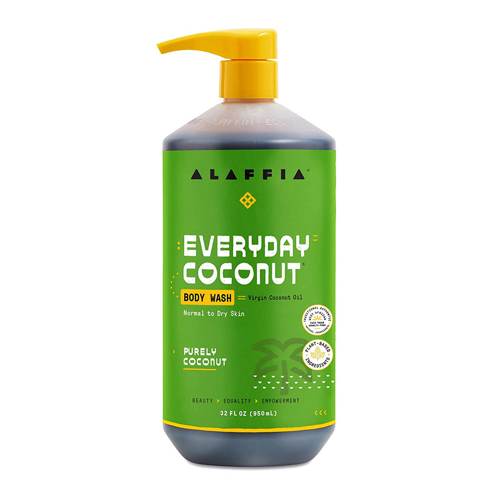 Alaffia Everyday Coconut Body Wash, Normal to Dry Skin, Purely Coconut, 32 Oz