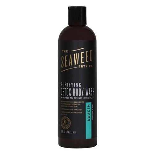 The Seaweed Bath Co Purifying Detox Body Wash, Awaken Scent Rosemary and Mint, 12 Oz