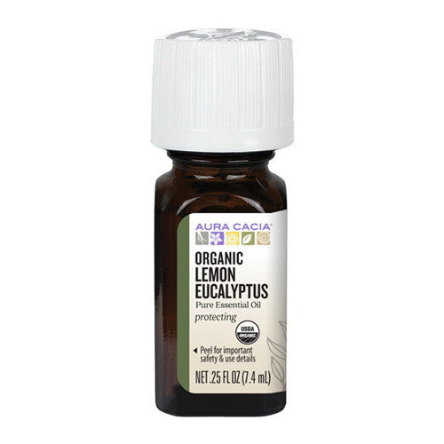 Aura Cacia Organic Essential Oil Lemon Eucalypts, 0.25 Oz
