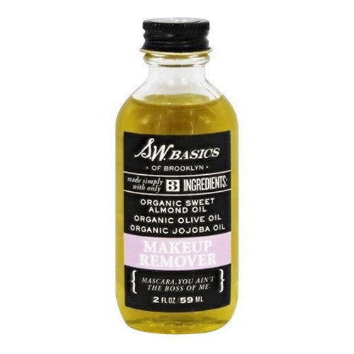 S.W. Basics Makeup Remover with Organic Sweet Almond, Olive and Jojoba Oils, 2 Oz