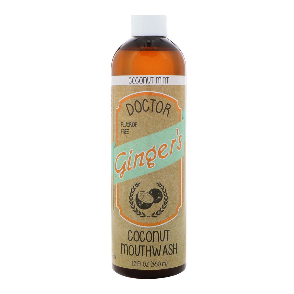 Dr Gingers Coconut Oil Teeth Whitening Mouthwash Supports Healthy Oral Microbiome Freshens Breath Fluoride and Alcohol Free 14Oz (414ml)