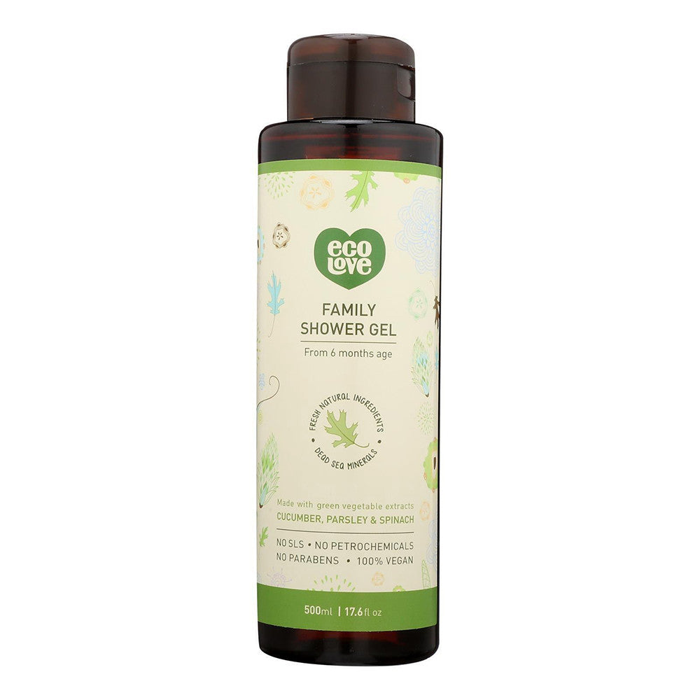 Ecolove Body Wash Green Vegetables Family Shower Gel For Ages 6 Months And Up, 17.6 Oz