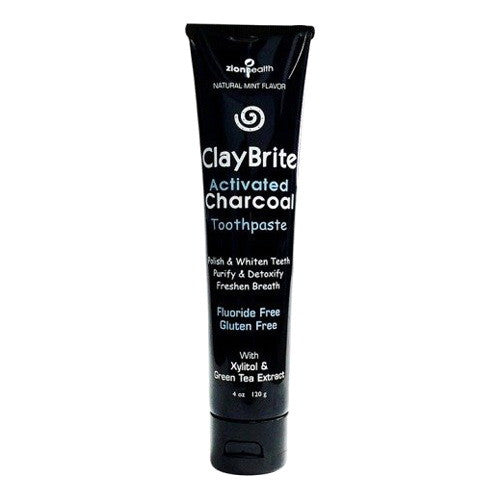 Zion Health ClayBrite Activated Charcoal Fluoride-FreeToothpaste, 4 Oz