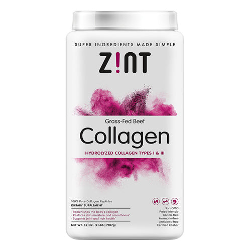 Zint Hydrolyzed Grass Fed Beef Collagen Peptides Protein Supplement Powder, 2 Lb