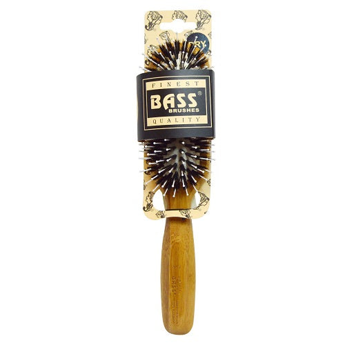 Bass Brushes Professional Style Cushion Wild Boar White Nylon Light Wood Brush 1Ea