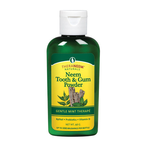 TheraNeem Naturals Neem Tooth and Gum Powder Gentle Mint Therape 40 gms,  Vitamin D, 1 Ea