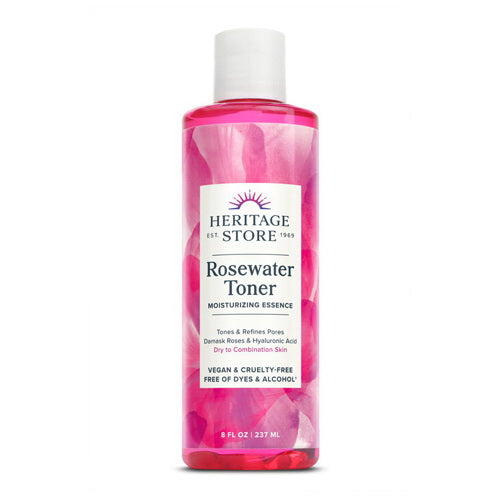 Heritage Store Rosewater Facial Toner Hydrates and Refreshes Skin 8Oz (237ml)