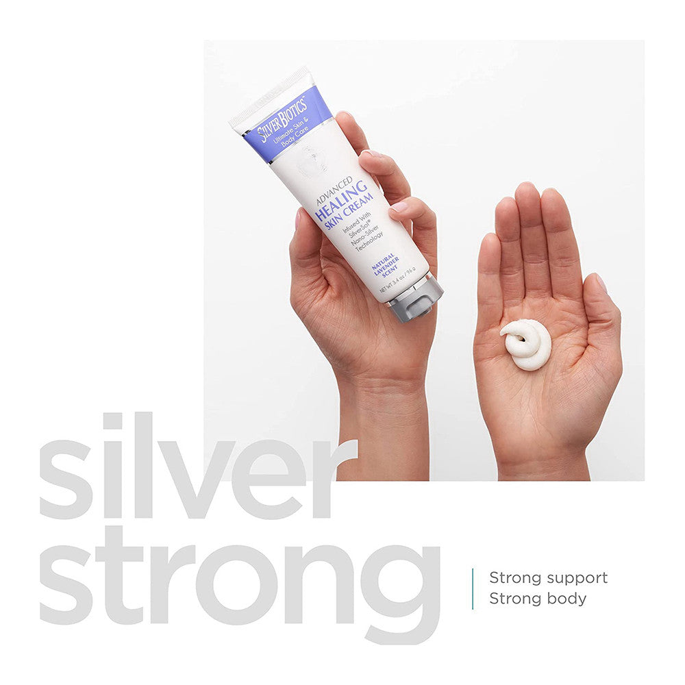 American Biotech Labs Silver Biotics Advanced Healing Skin Cream, Natural Lavender Scent, 3.4 Oz