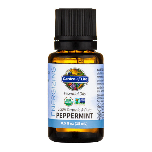 Garden of Life Organic and Pure Essential Oils Peppermint Energizing Joyful Balancing Uplifting 0.5Oz (15ml)