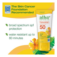 Alba Botanica Hawaiian Island Vibe Face Sunscreen Lotion, SPF 50, 3 Oz