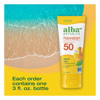 Alba Botanica Hawaiian Island Vibe Face Sunscreen Lotion, SPF 50, 3 Oz