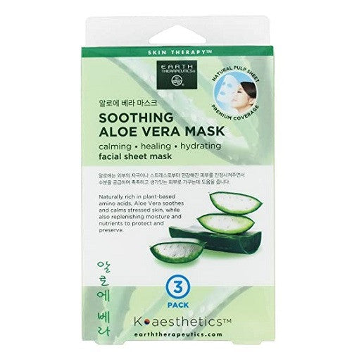 Earth Therapeutics Soothing Aloe Vera Mask Facial Sheet Mask, 1 Ea