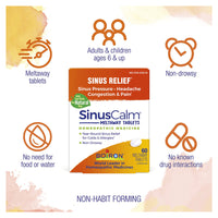 Boiron SinusCalm Meltaway Tablets Homeopathic Medicine for Sinus Relief, 60 Ea