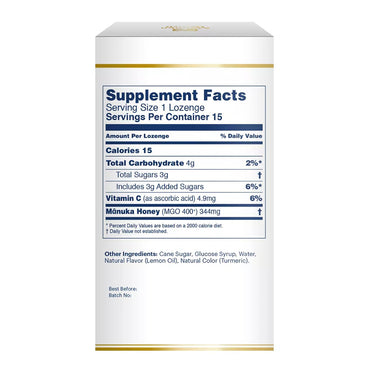 Manuka Health Manuka Honey And Lemon 15 Lozenges, 1 Ea