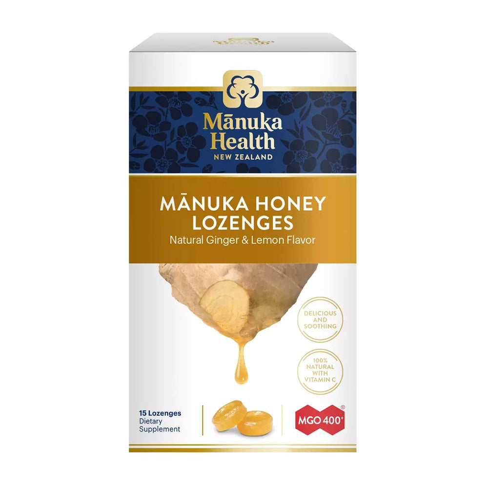 Manuka Health, Manuka Honey Lozenges MGO 400 Ginger And Lemon, 15 Lozenges, 1 Ea