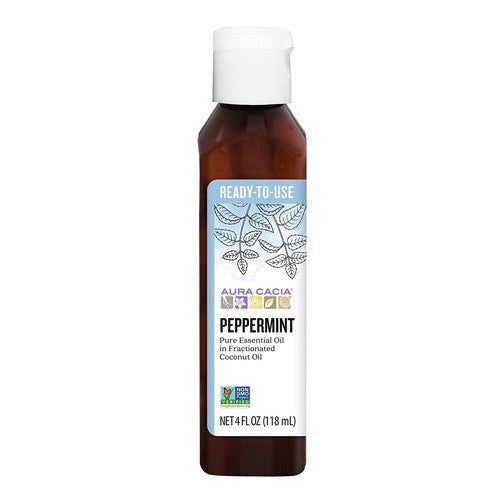Aura Cacia Ready to Use Peppermint Essential Oil, 4 Oz