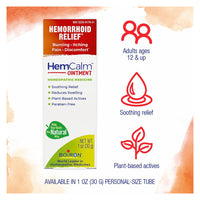Boiron HemCalm Ointment Homeopathic Medicine for Hemorrhoid Relief, 1 Oz