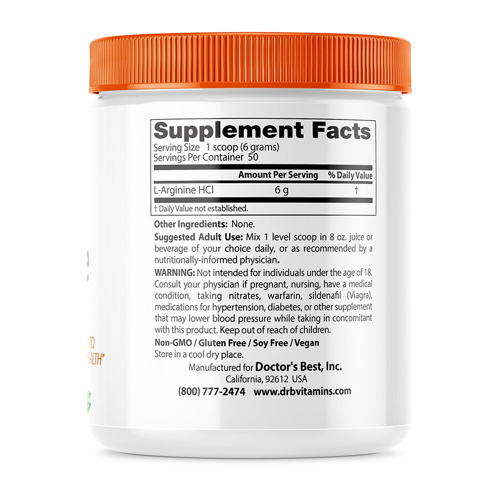 Doctors Best Pure L-Arginine Powder, 10.6 Oz