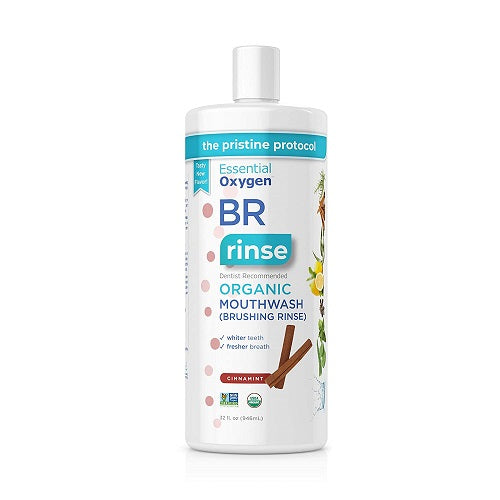 Essential Oxygen BR Organic Mouthwash Plus Brushing Rinse Cinnamon 32Oz (946ml)