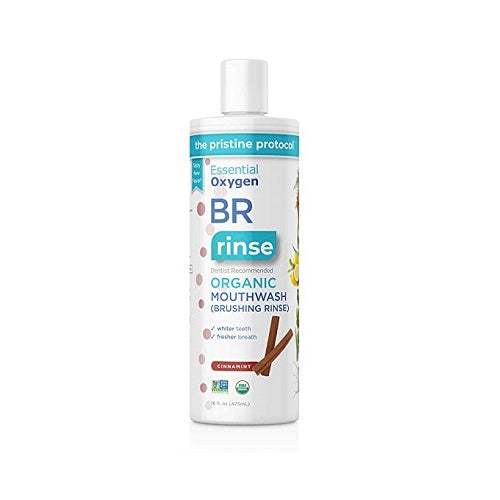 Essential Oxygen BR Organic Mouthwash Plus Brushing Rinse Cinnamon 16Oz (473ml)