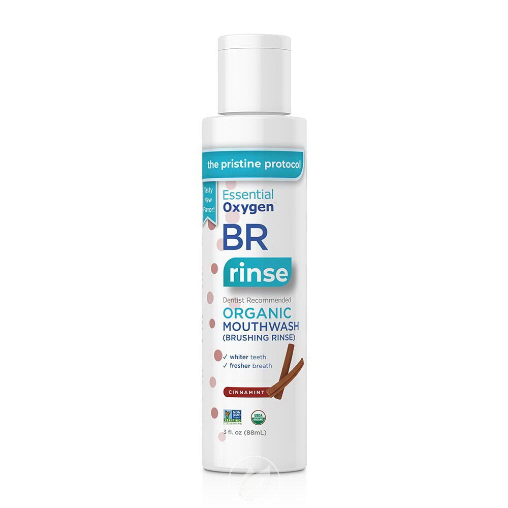 Essential Oxygen BR Organic Mouthwash Plus Brushing Rinse Cinnamon 3Oz (88ml)