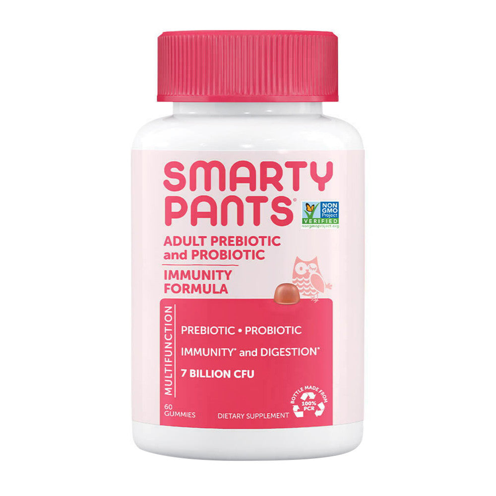 SmartyPants Adult Prebiotic and Probiotic, Strawberry Creme Gummies, 7 Billion CFU, 60 Ea