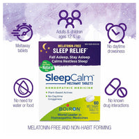 Boiron Sleepcalm Meltaway Melatonin-Free Homeopathic Medicine Tablets, 60 Ea