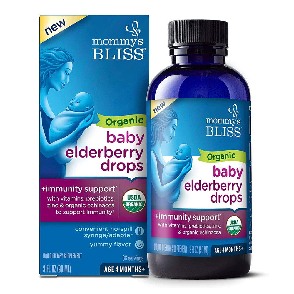 Mommys Bliss Organic Baby Elderberry Drops, Immunity Support, 3 Oz
