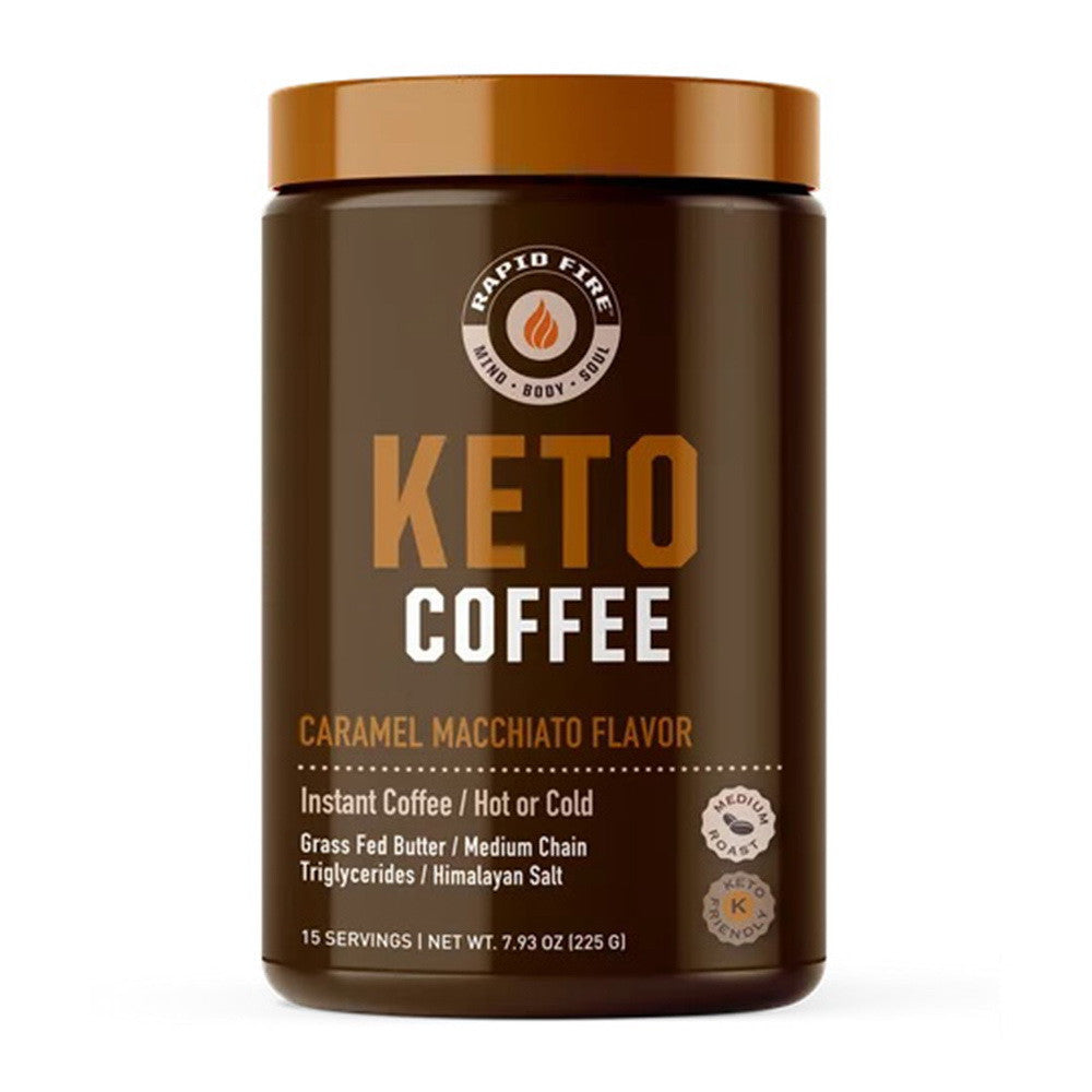Rapid Fire Keto Friendly Caramel Macchiato Medium Roast, Instant Coffee, 7.93 Oz