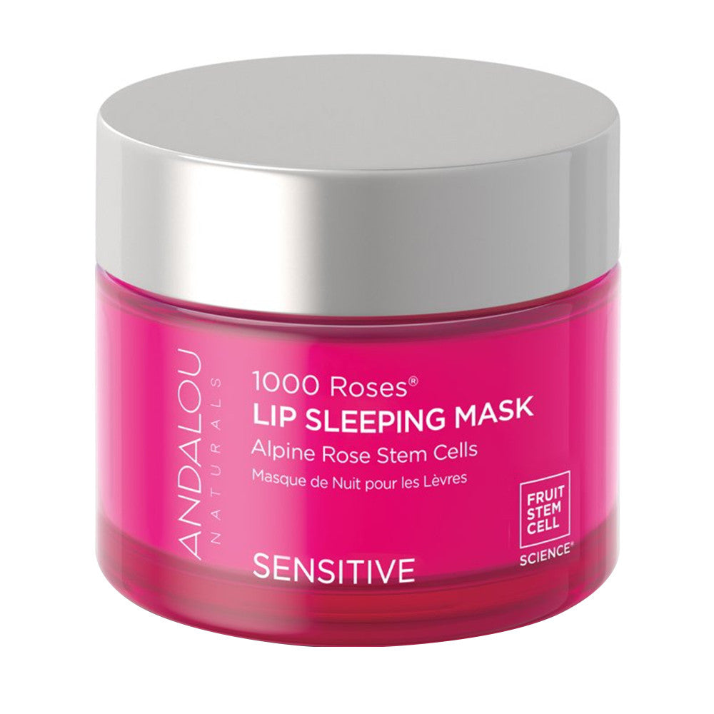 Andalou Naturals 1000 Roses Soothing Lip Sleeping Mask Nourishes and Hydrated Dry Lips, 0.42 Oz