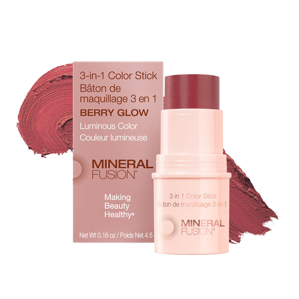 Mineral Fusion Multi Use 3 In 1 Color Stick Berry Glow, Sheer Red Berry, 0.16 Oz