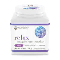 Youtheory Relax Magnesium Powder Berry Dietary Supplement, 4.4 Oz