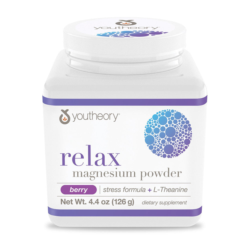 Youtheory Relax Magnesium Powder Berry Dietary Supplement, 4.4 Oz