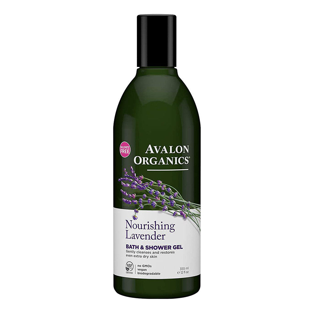 Avalon Organics Nourishing Lavender Bath and Shower Gel, 12 Oz