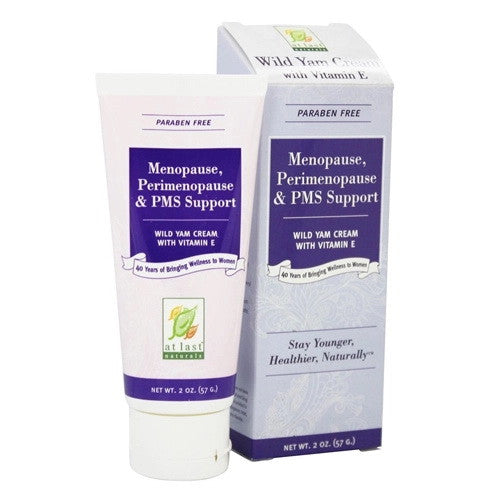Wild Yam Cream With Vitamin E Menopause Support By At Last Naturals, 2 Oz