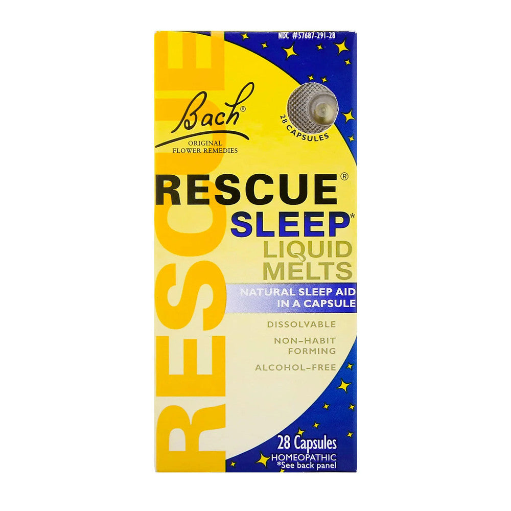 Bach Original Flower Remedies Rescue Sleep Liquid Melts, Natural Sleep Aid, 28 Capsules