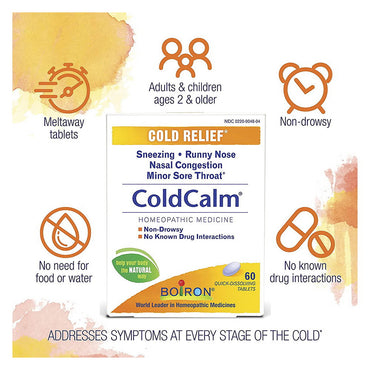 Boiron Coldcalm Cold Relief Homeopathic Tablets, 60 Ea