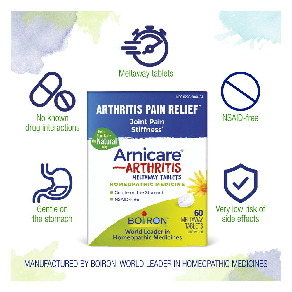 Boiron Arnicare Homeopathic Arthritis Pain Relief Tablets, 60 Ea