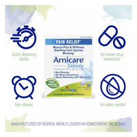 Boiron Arnicare Arnica Homeopathic Meltaway Tablets for Pain Relief, 60 Ea